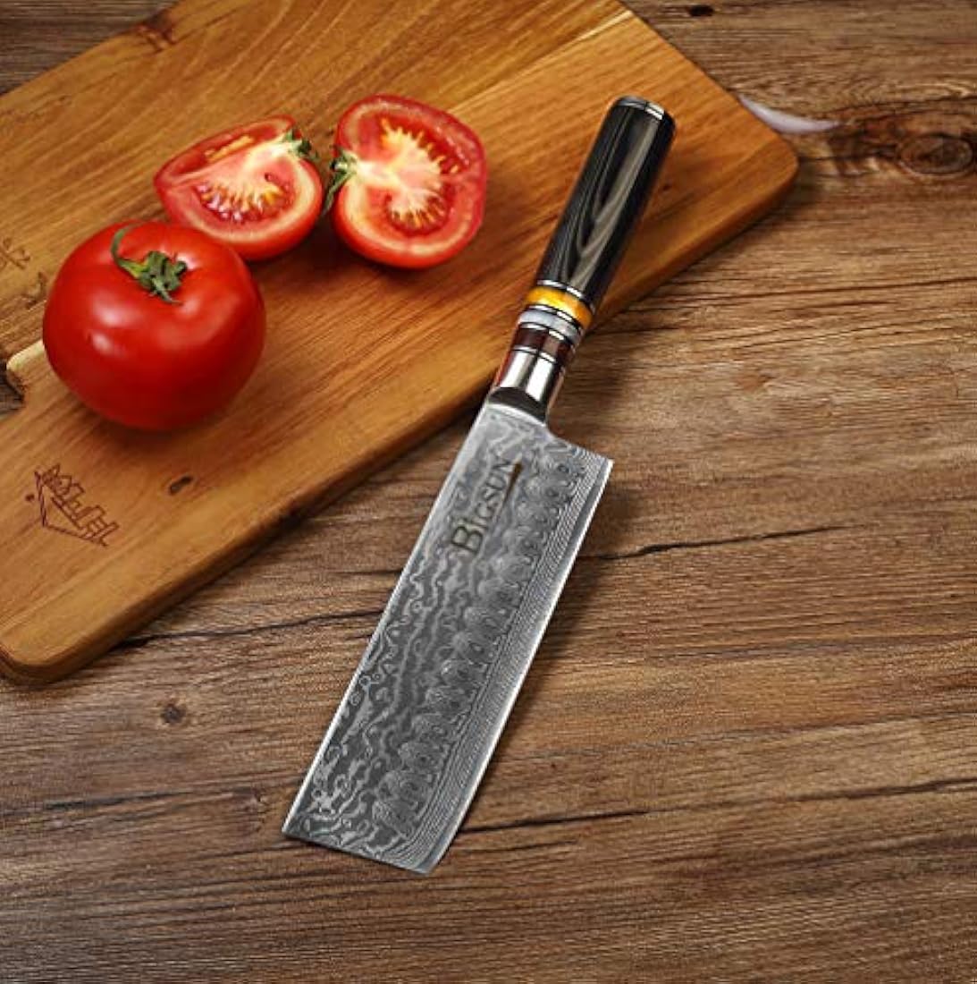 BIGSUN Nakiri cuchillo de Usuba de 7 pulgadas profesional
