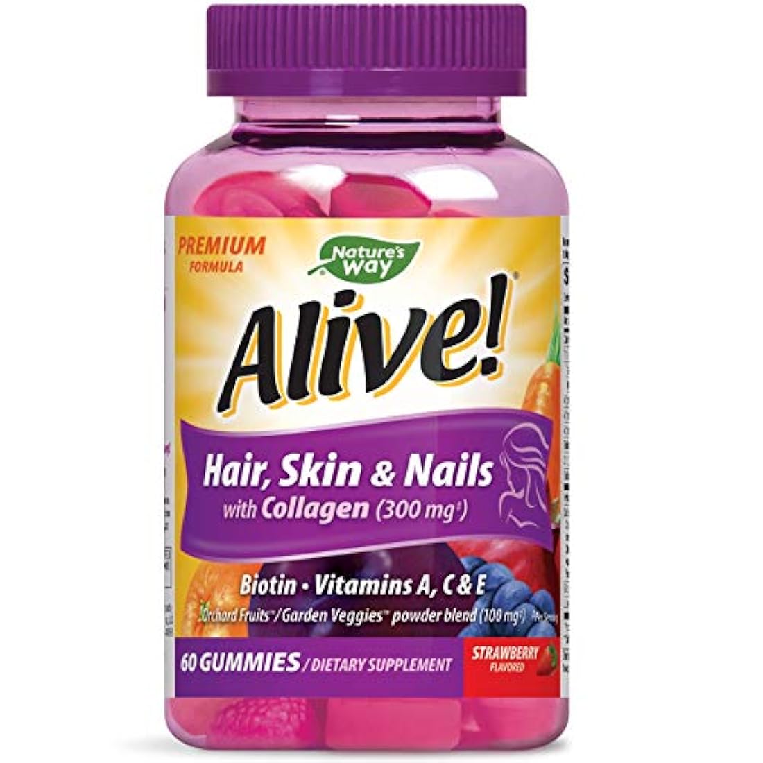 ¡Viva! Multivitamínico para cabello, piel y uñas con biotina y colágeno, 60 unidades