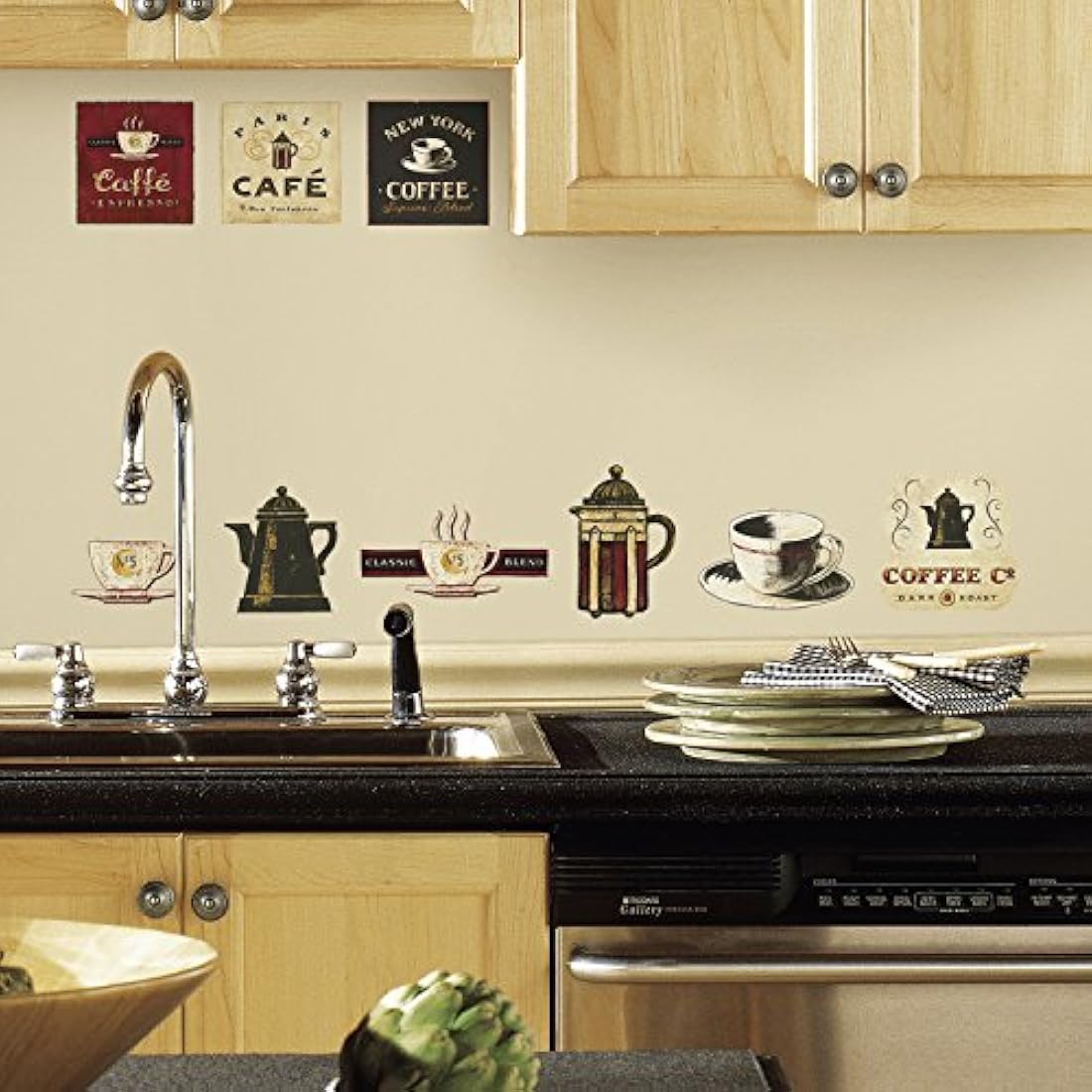 calcomanías para pared de cafetería