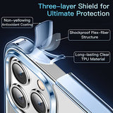 CASEKOO Crystal Clear Designed for iPhone 13 Pro case, [Not Yellowing] [Military Drop Protection] Shockproof Protective Phone Case Slim Thin Cover 6.1 inch 2021, Clear Blue