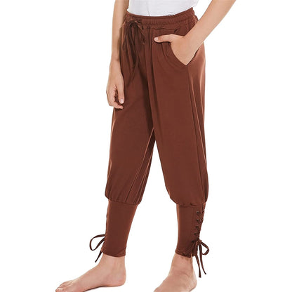 Pantalón para niños de pirata vikingo marrón talla 8 - 10T