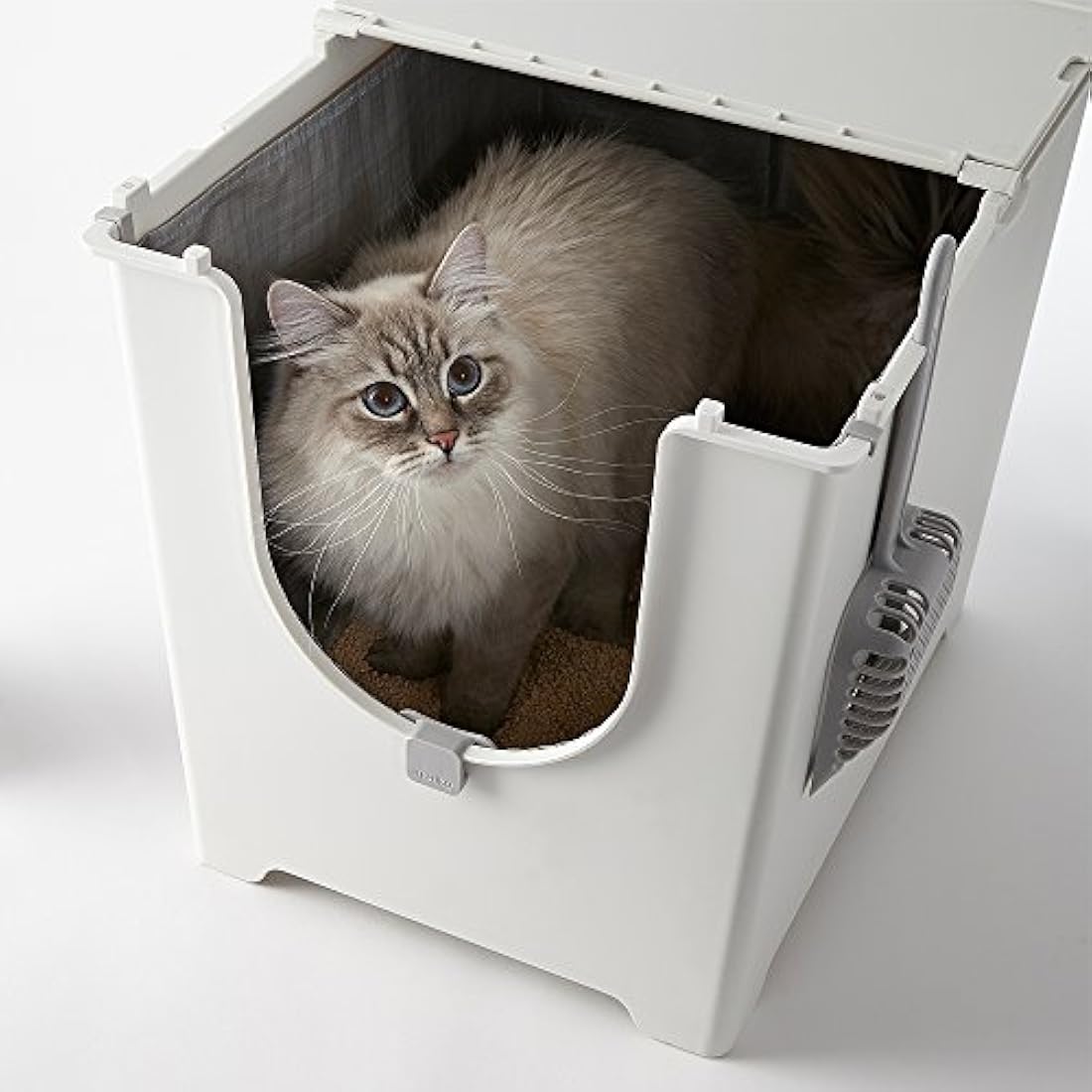 Modkat - Caja de arena con cuchara y forro reutilizable
