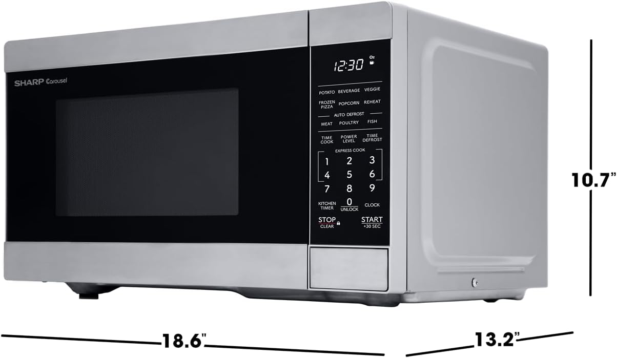 Microondas SHARP 0.9 CuFt, 900W, con Plato Giratorio ZSMC0962KS