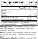 OmegaVia DHA 600 mg Omega-3 Aceite de pescado, 120 cápsulas