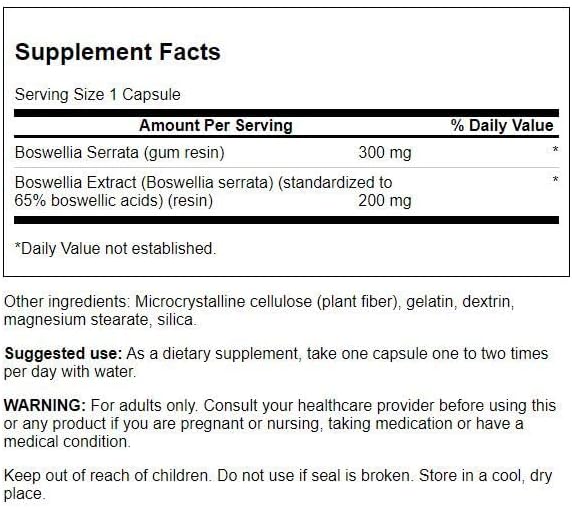 Boswellia Serrata Estandarizada 200 mg 120 Cápsulas