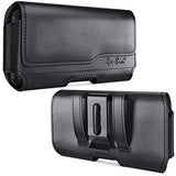 De-Bin Funda para iPhone 13 Pro, 13, 12 Pro, 12, 11, XR, de piel de alta calidad con clip para cinturón / cierre magnético para teléfono celular (compatible con teléfono con funda Otterbox), color negro