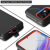 Funda compatible con Samsung Galaxy A53 5G, con clip para cinturón, resistente, resistente a los golpes, protección de cuerpo completo, con función atril, para Samsung Galaxy A53 5G (naranja)