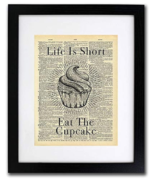 Poster Life Is Short Eat A Cupcake Quote Dictionary