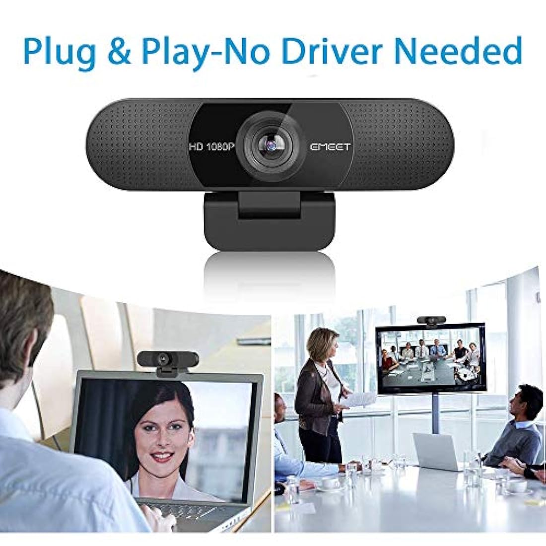 Webcam 1080p - eMeet C960 Full HD Webcam con micrófono