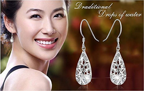 Aretes colgantes de filigrana de plata