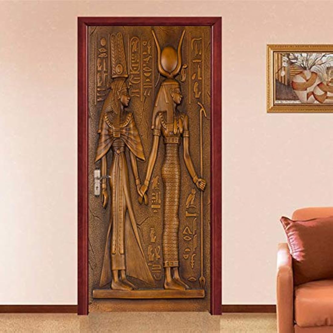 papel pintado autoadhesivo 3D estilo egipcio (30.3 x 78.7)