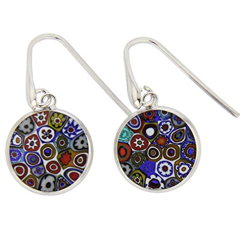 Pendientes redondos colgantes Multicolor - Plata