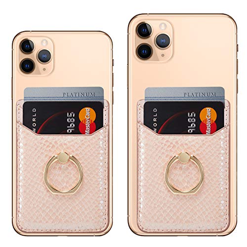 Tarjetero para la parte posterior del teléfono, bolsillos RFID, bolsa tipo cartera para teléfono celular, crédito para la mayoría de teléfonos inteligentes