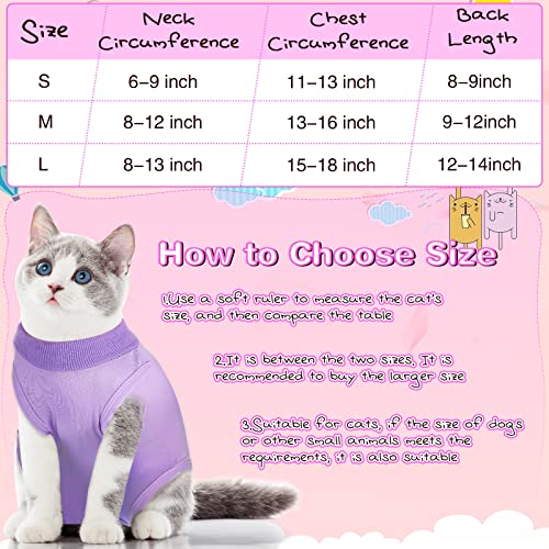 Traje de recuperación de gato de 3 piezas, traje de recuperación de gatito, collar electrónico alternativo para gatos y perros, traje de pijama anti lamer piel abdominal