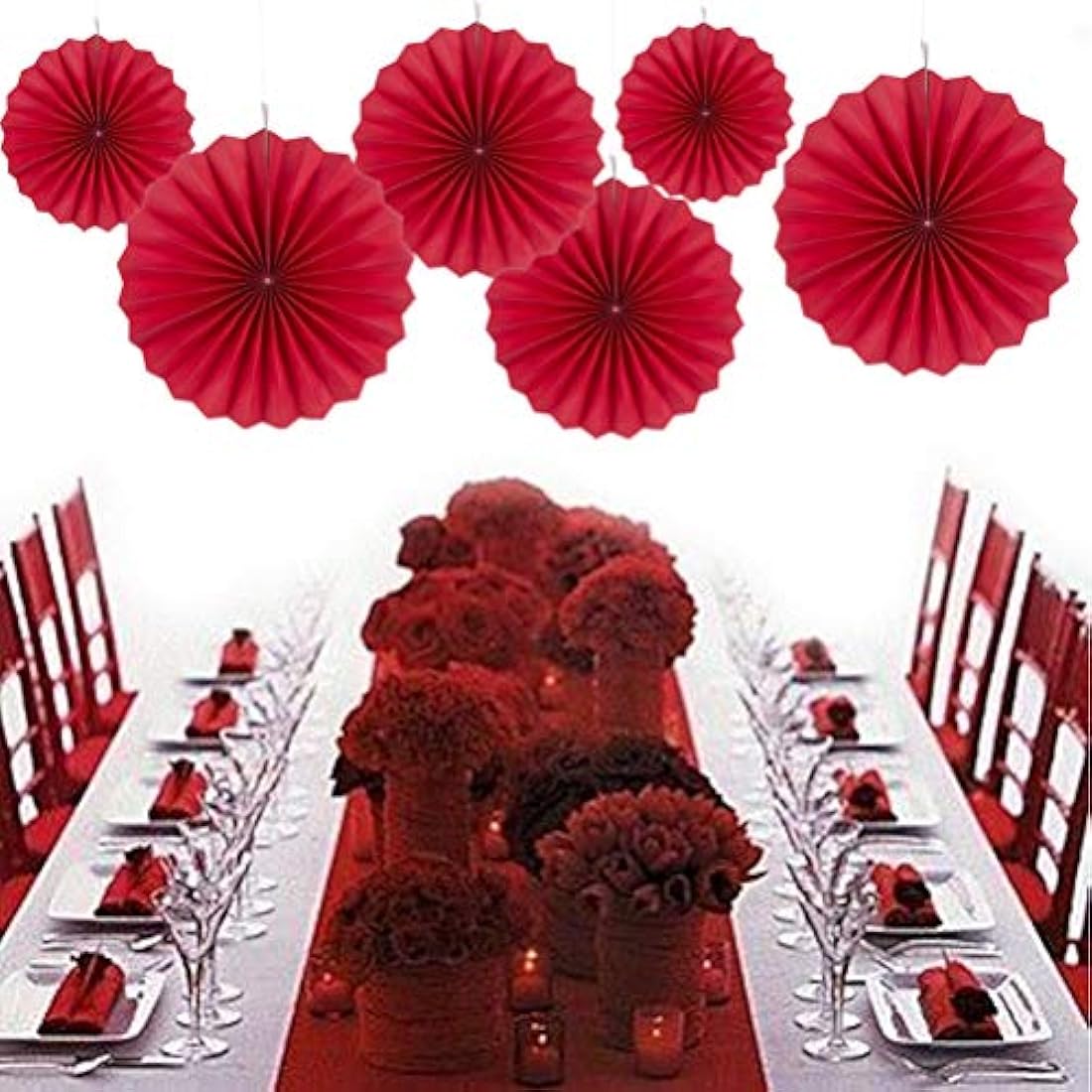 Adornos para colgar (6 unidades), color rojo