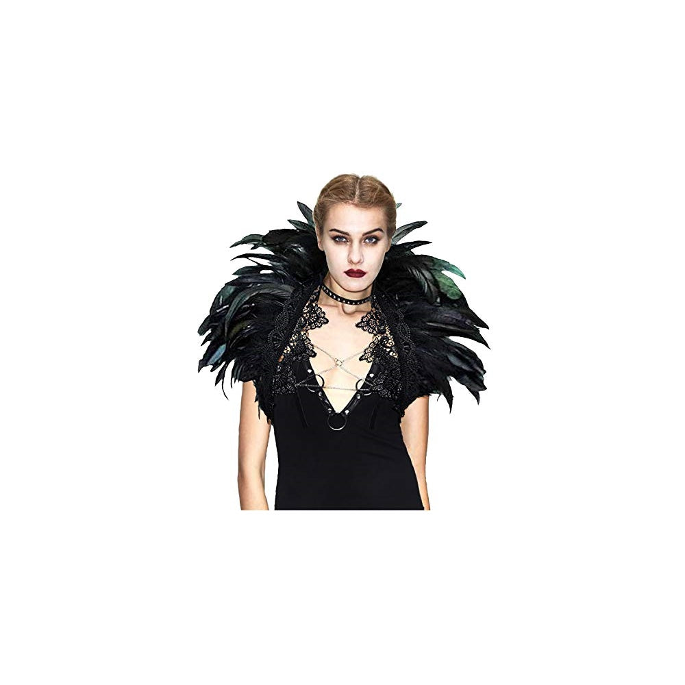 Disfraz gótico de plumas negras para mujer