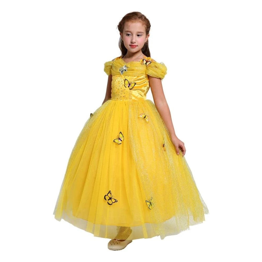 Disfraz de princesa para niñas accesorios talla 5-6 amarillo