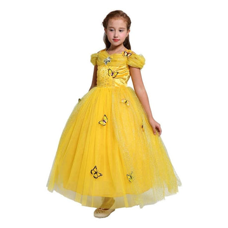 Disfraz de princesa para niñas accesorios talla 5-6 amarillo
