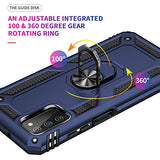 FUNDA para Samsung Galaxy A03S con protector de pantalla HD [grado militar de 16 pies, prueba de caídas] Soporte magnético para anillo de soporte para Samsung Galaxy A03S, azul marino