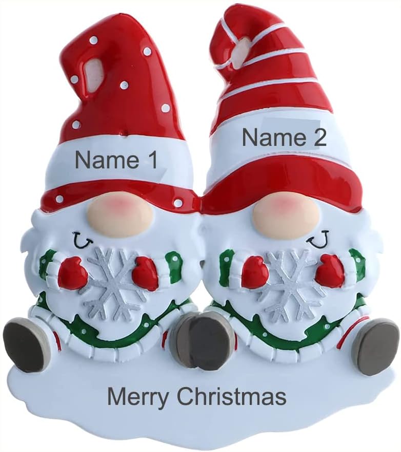 Adornos Navideños Gnome Personalizados para Familia 2024