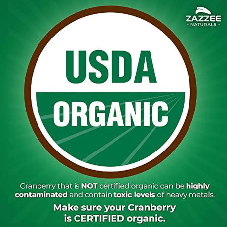 Zazzee USDA Organic Cranberry Extract, 12,500 mg Strength