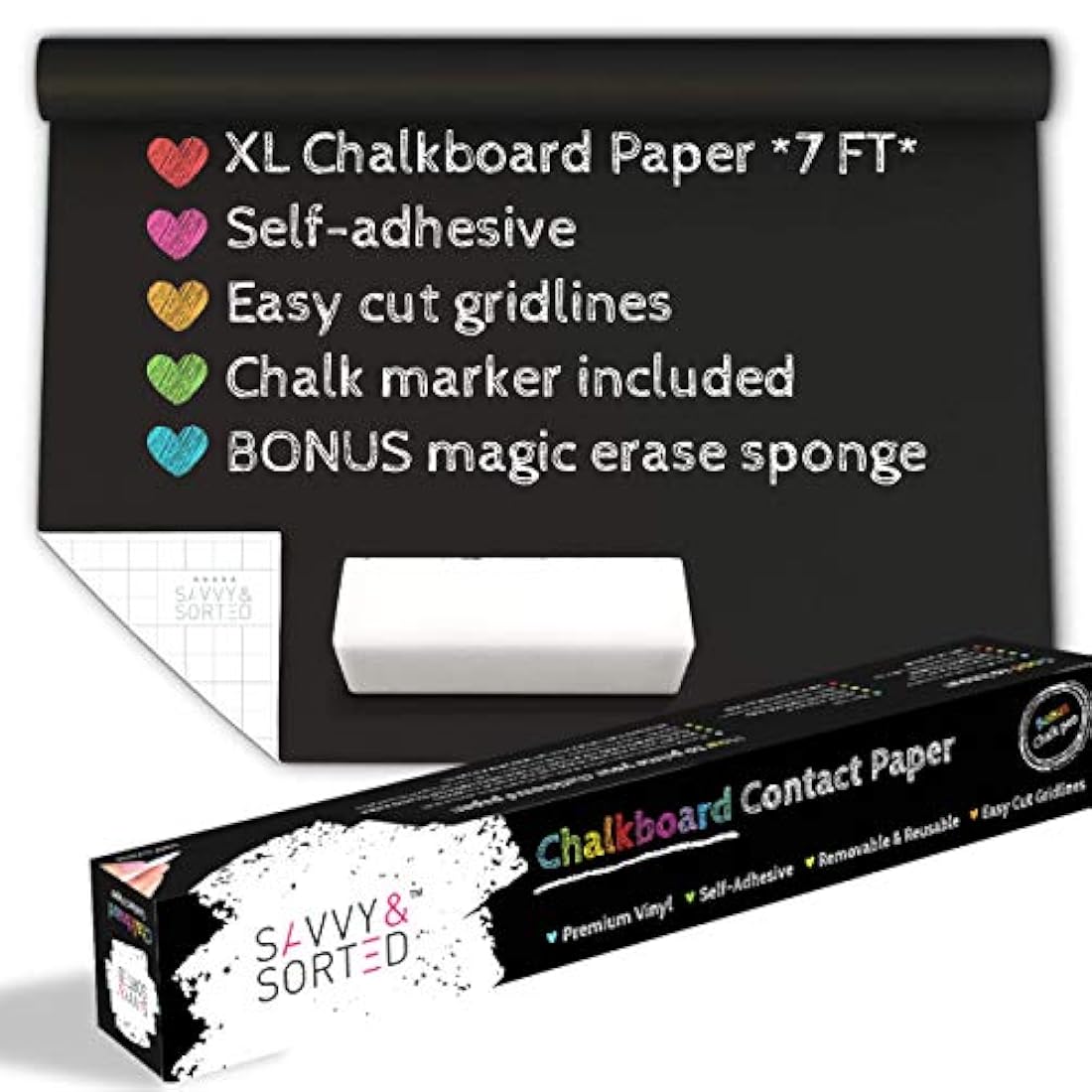 Papel de contacto de pizarra negra XL