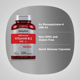 Suplemento de Vitamina K2 MK4 Piping Rock 100mcg 220 Cápsulas