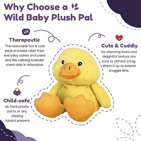 Peluche de Pato color amarillo, 10.0 in, WILD BABY