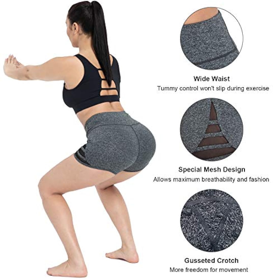 Shorts,Pantalones cortos de yoga de cintura alta para correr