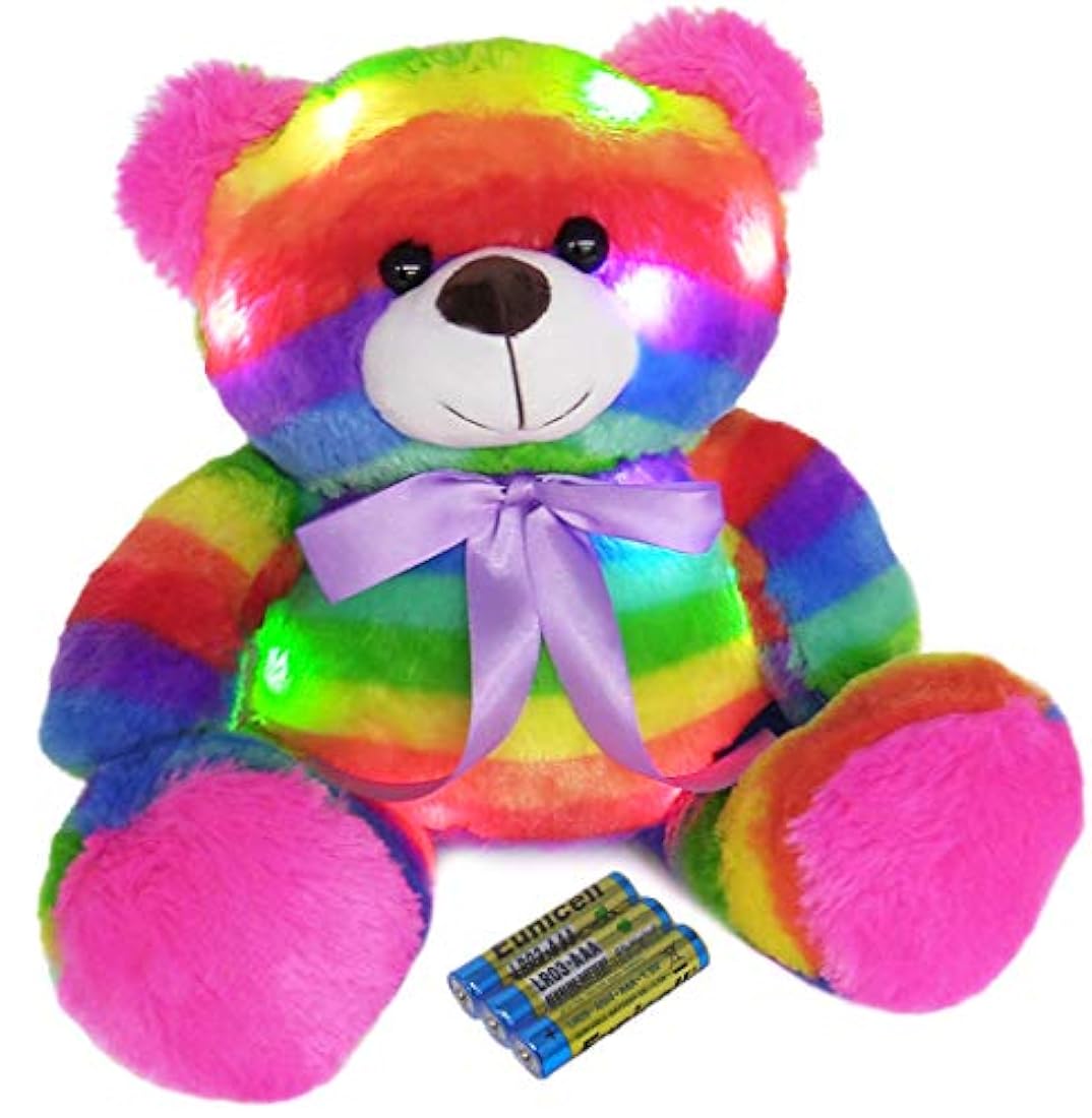 Oso de peluche luminoso con luz LED, juguete para dormir