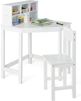 Costzon Juego de escritorio y silla para niños con gabinete