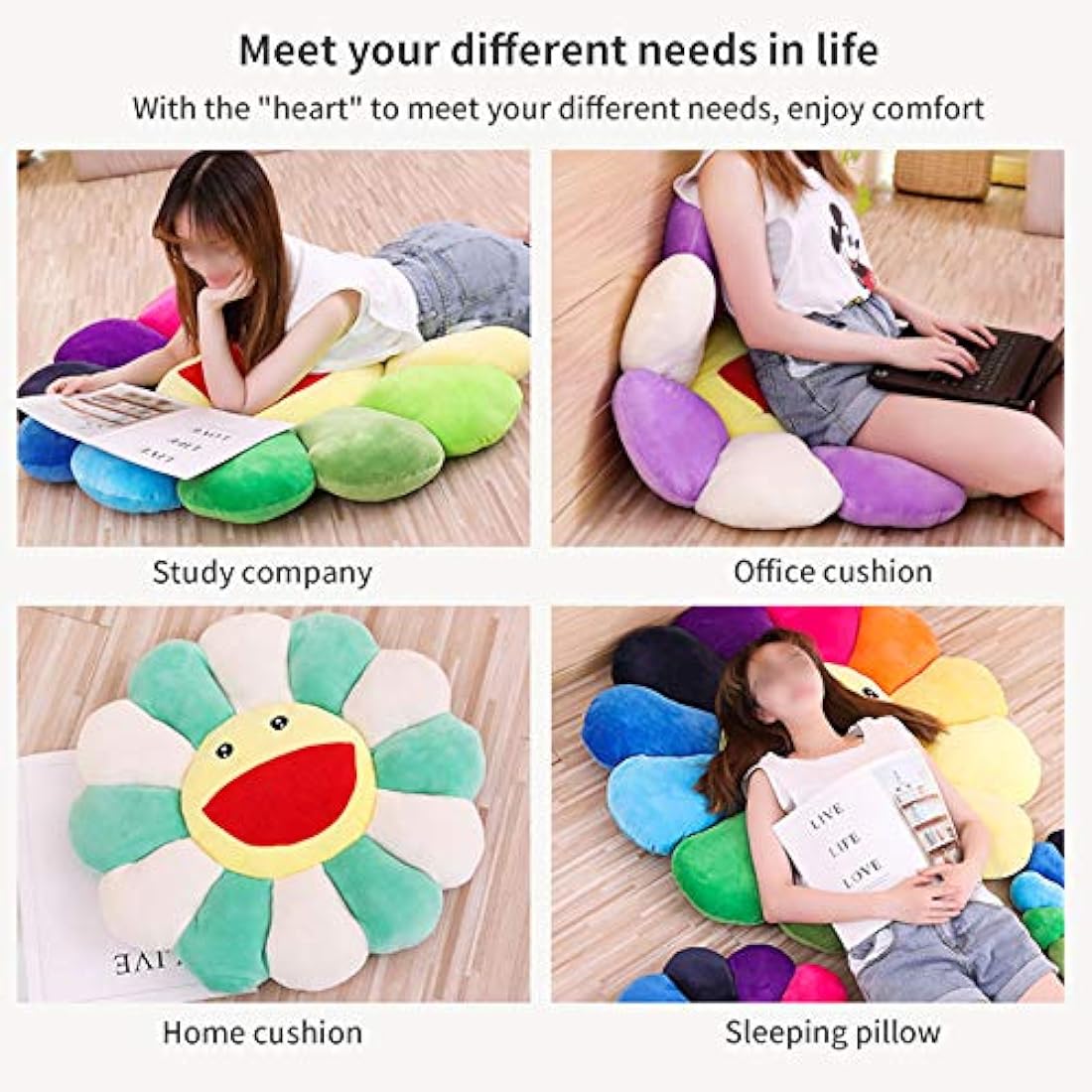 Almohada de felpa de girasol