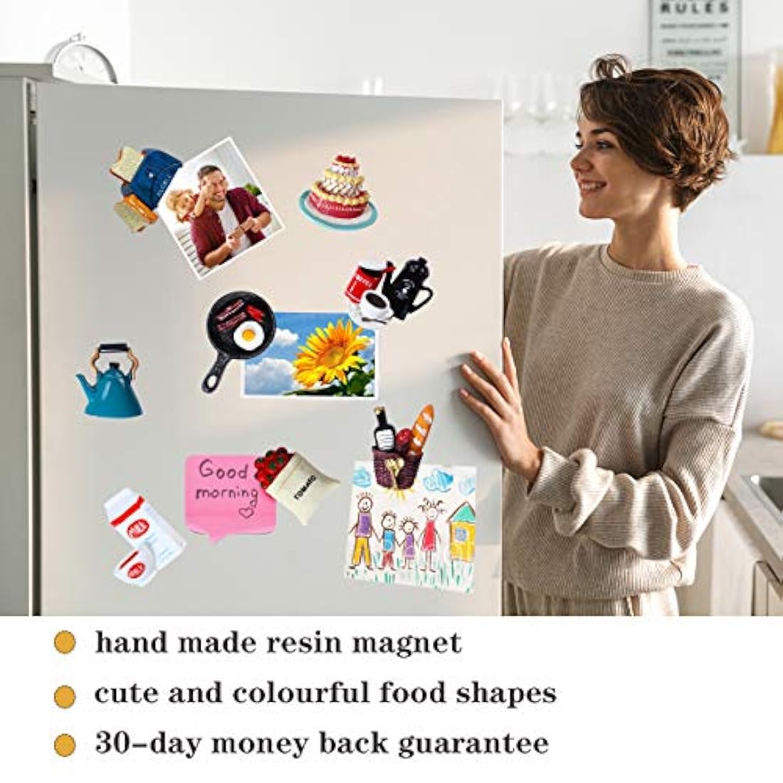 8 Imanes para nevera, con forma de comida para decoración