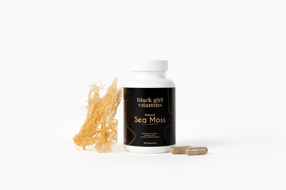 Vitaminas para mujeres negras - Cápsulas de musgo marino irlandés 500 mg, soporte inmune
