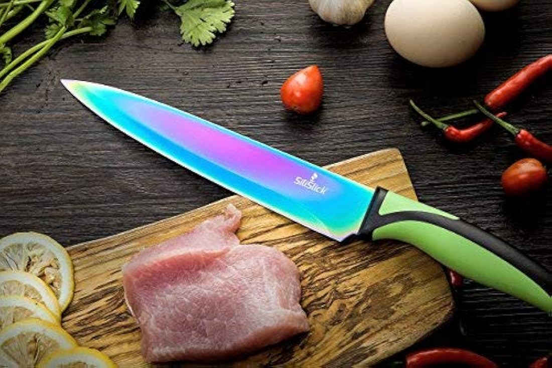 SiliSlick - Juego de 5 cuchillos elegantes, calidad chef,