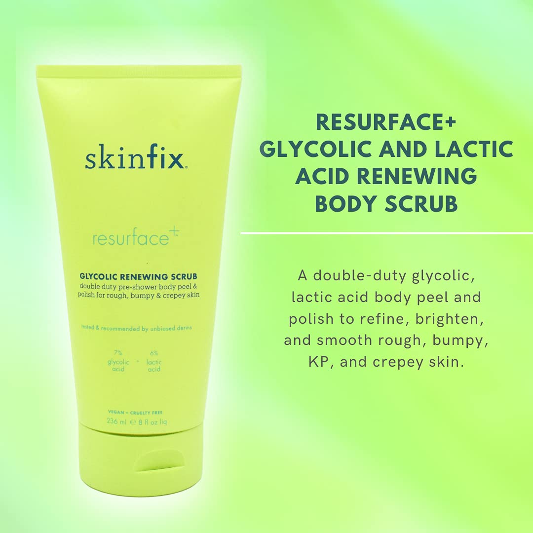 Exfoliante corporal renovador de ácido glicólico y láctico