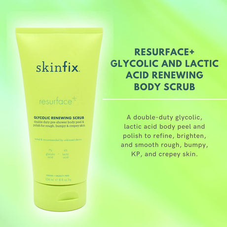 Exfoliante corporal renovador de ácido glicólico y láctico