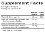 Natura Productos de salud – Quercetin Plus – Quercetin con altamente biodisponible food-grown Vitamina C, Nettle Orgánica y Bromelain – 90 Cápsulas