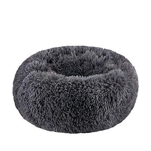 Cama redonda de felpa suave para perros pequeños BODISEINT