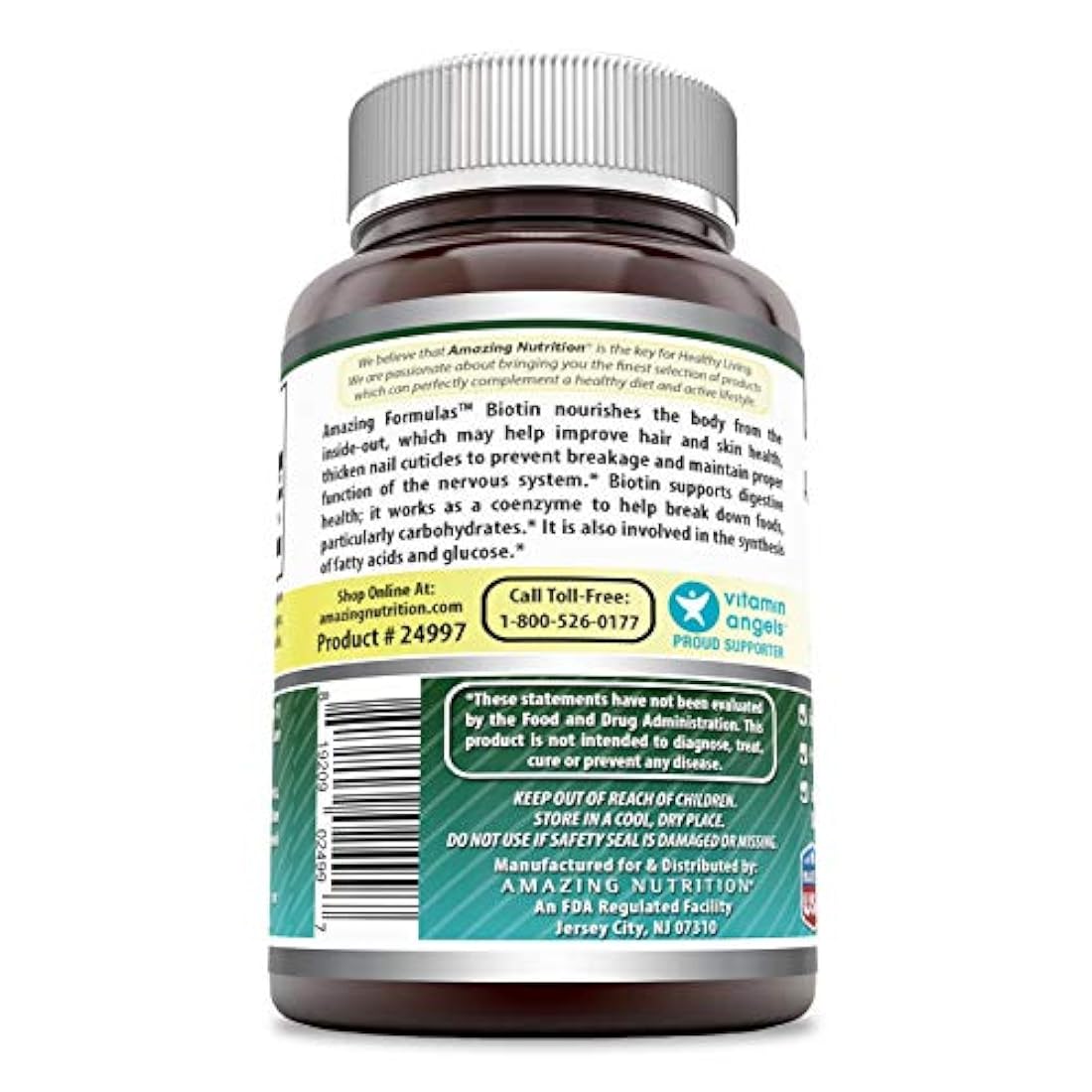 Amazing Formulas Biotin Tabletas de rápida disolución – 10000 MCG Tabletas (sin GMO, sin gluten) – Soporta cabello saludable, piel y uñas – Promueve el rejuvenecimiento celular – Soporta saludable (60 unidades, sabor cítrico)
