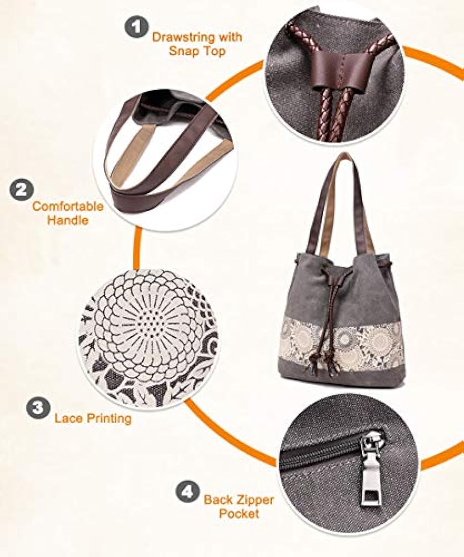 Bolso de hombro de lona