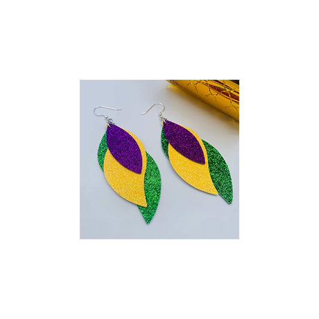 Aretes colgantes de piel sintética para mujer