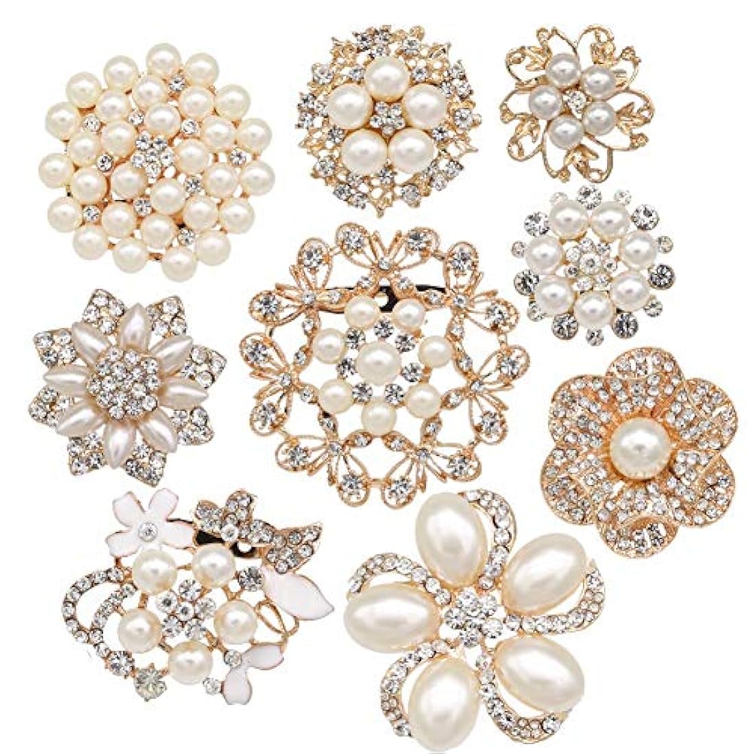 eGlomart kit de 9 broches con diamantes de imitación