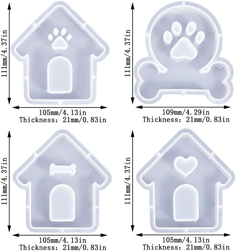 Molde de Silicona para Aromatizantes de Gato/Perro, 4 Pcs