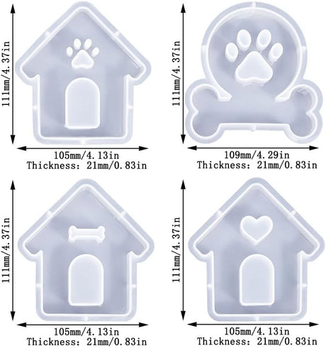 Molde de Silicona para Aromatizantes de Gato/Perro, 4 Pcs