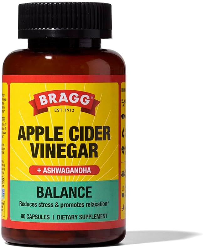 Cápsulas de Vinagre de Sidra Bragg y Ashwagandha - 90 Pills