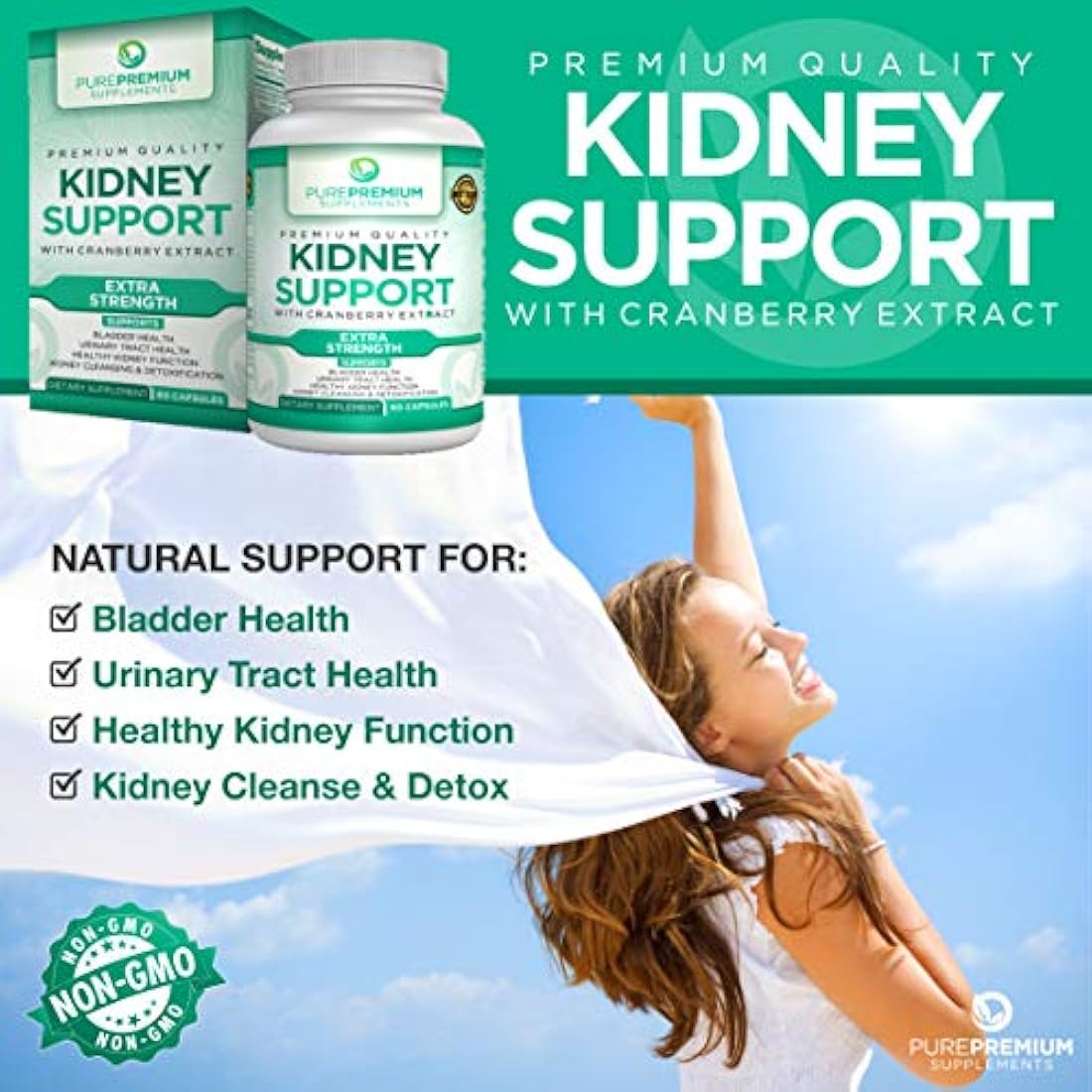 PurePremium Suplemento premium de apoyo renal 60 cápsulas