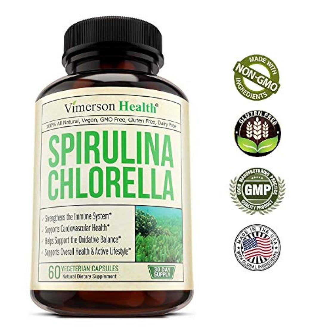 Spirulina Clorella Superfood Verde Orgánico.