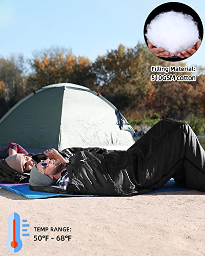 Saco de dormir para adultos: Sportneer 3 estaciones para clima cálido, impermeable, ligero, para niños, mochileros, bolsas de dormir para adultos, niños, niñas, camping, senderismo, viajes al aire libre