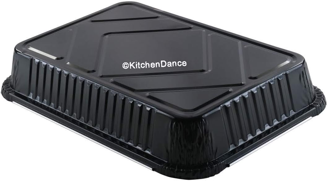 KitchenDance - Sartén oblonga desechable de aluminio de colores, moldes